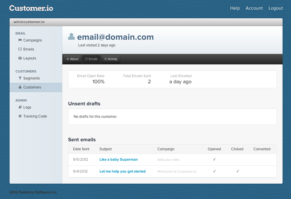 customer.io screenshot